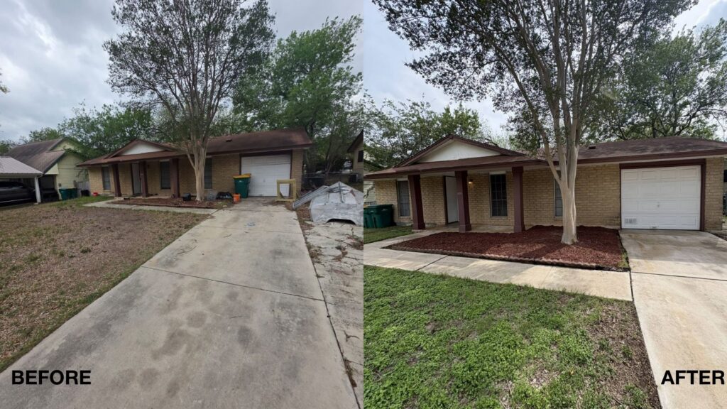 Rental Property Professionals show San Antonio rental property exterior before and after RPP services.