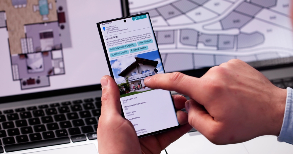 Renter reviewing a rental listing before scheduling a San Antonio home showing.